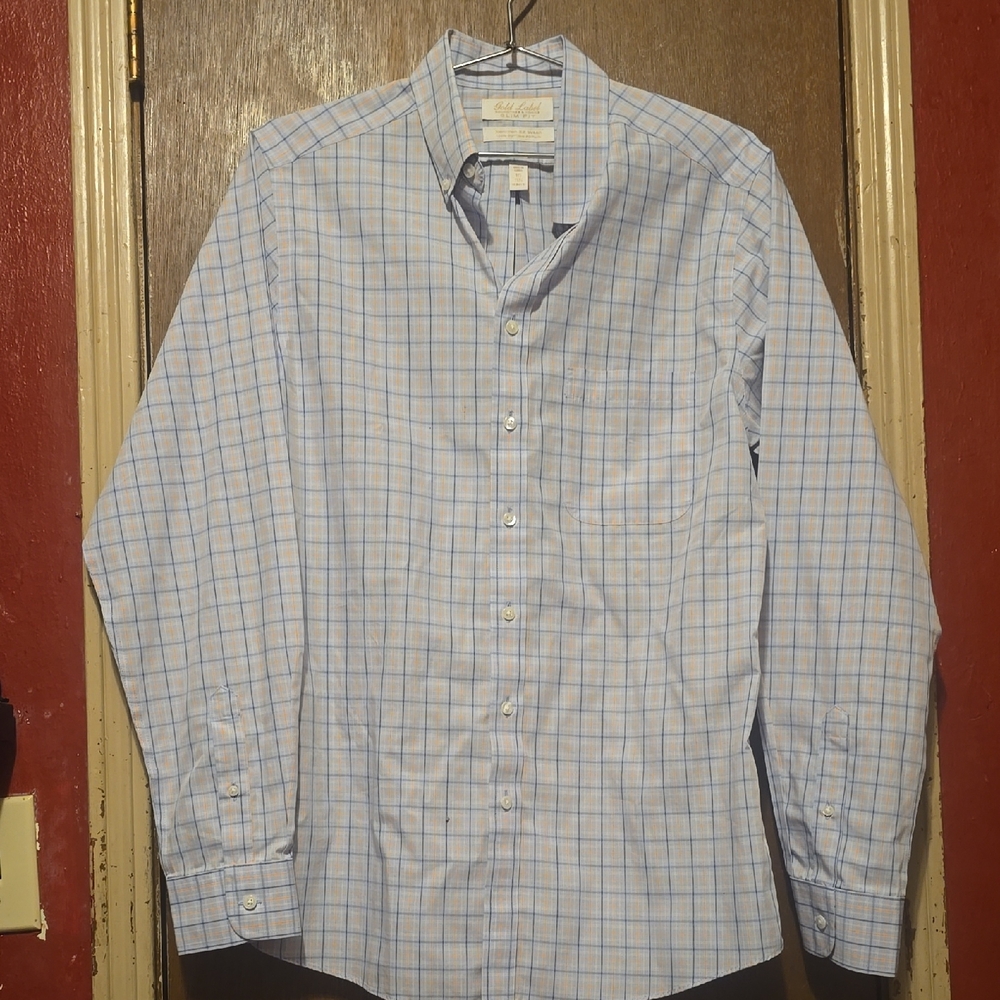 Elegant Light Blue Plaid Men's Shirt